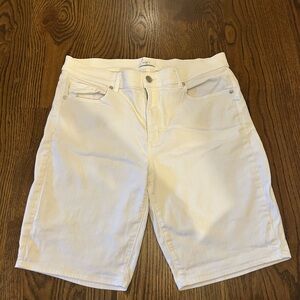 LOFT Women's White Denim Bermuda Shorts